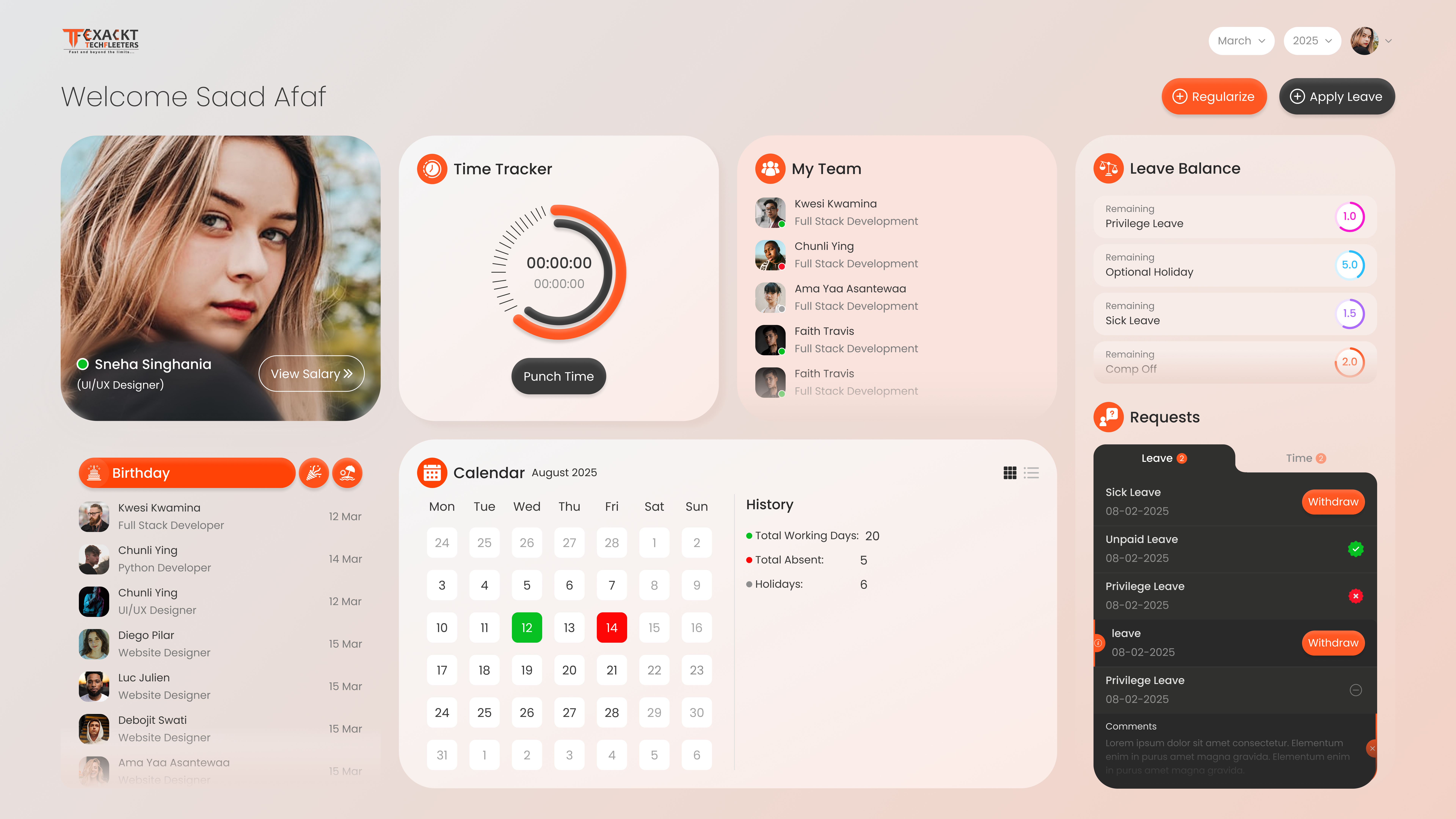 Fusion-Employee Management Dashboard